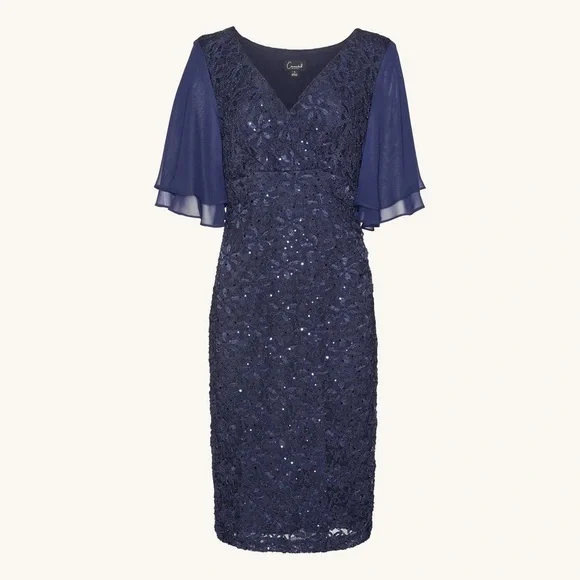 connected apparel Dresses Connected Apparel Gayle Navy Sequin